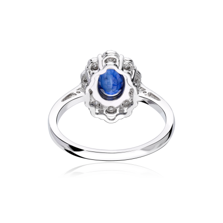 Anillo "Bleu" Oro blanco 18k Zafiro y Diamantes