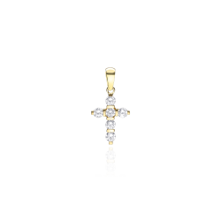Colgante Cruz Oro 18k y Circonitas "Balve"
