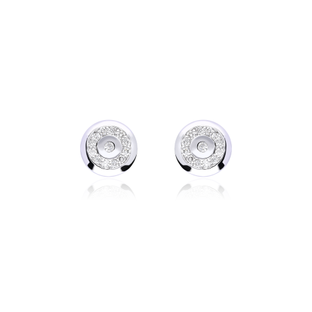 Pendientes Oro Blanco 18k y Diamantes 0.25cts "Versalles"