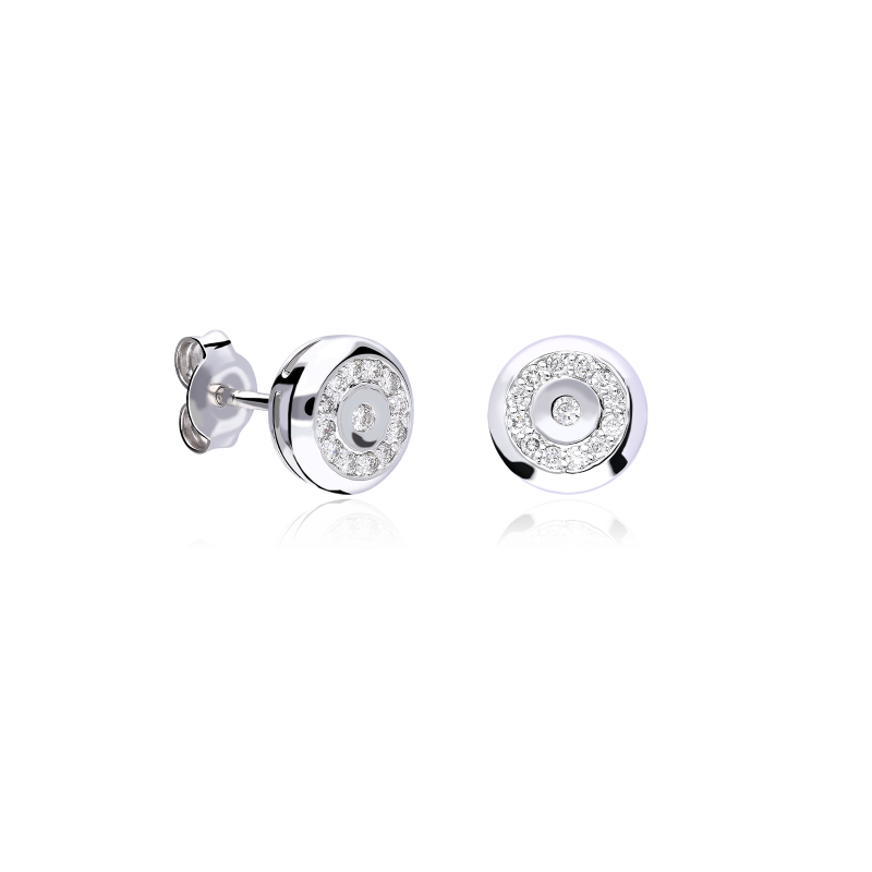 Pendientes Oro Blanco 18k y Diamantes 0.25cts "Versalles"