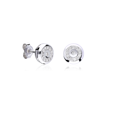 Pendientes Oro Blanco 18k y Diamantes 0.25cts "Versalles"