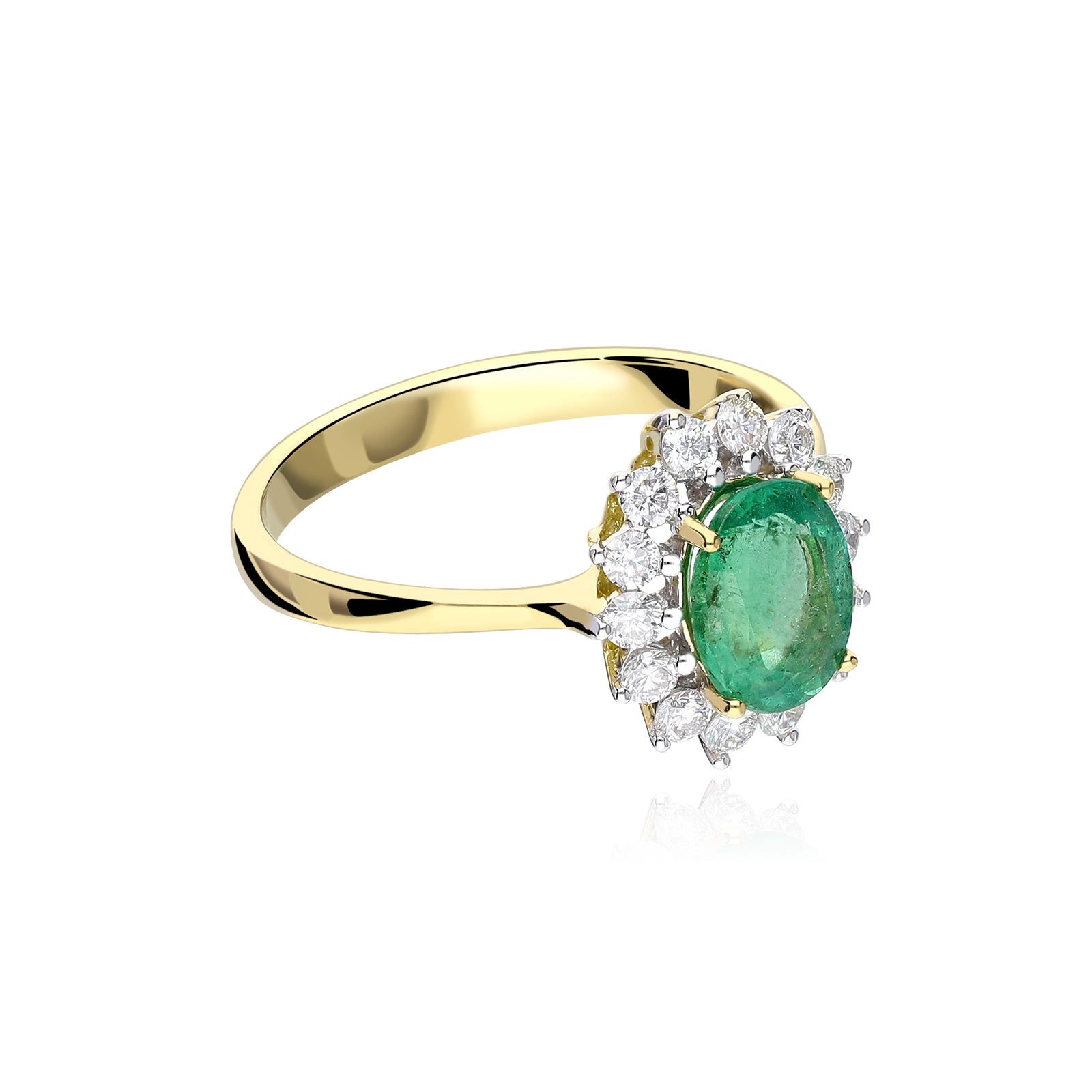 Anillo Esmeralda y Diamantes 