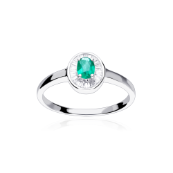 Anillo Oro 18k esmeralda y diamantes 0.15cts "Achim"