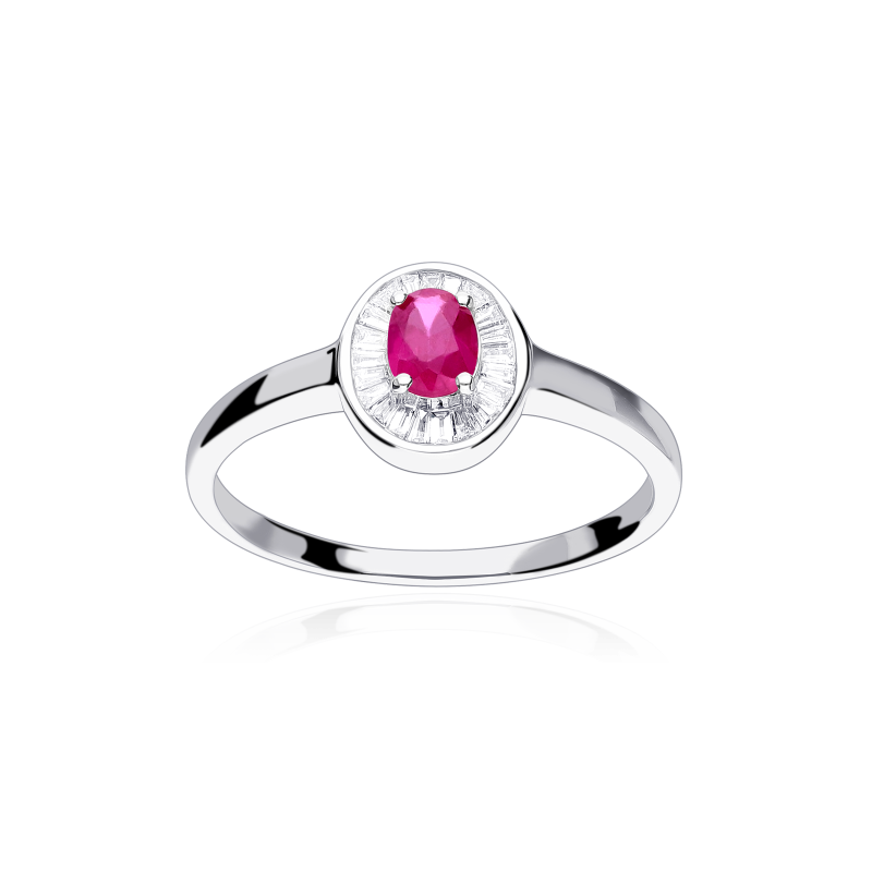 Anillo Oro 18k, rubí y diamantes 0.20cts "Achim"