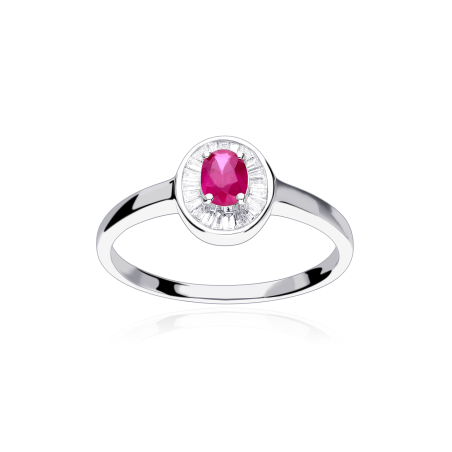 Anillo Oro 18k, rubí y diamantes 0.20cts "Achim"