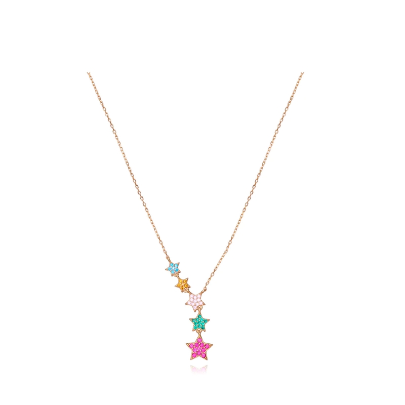 Viceroy Collana Donna In Argento 925 Con Ciondolo Luna E Stelle - Modello 71061C000-30, Lunghezza 25 Cm