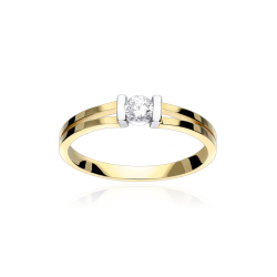 Anillo Oro Bicolor 18k y circonita  Carola 