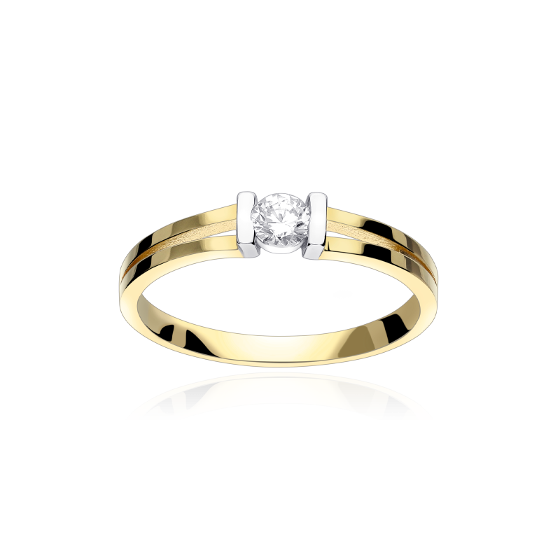 Anillo Oro Bicolor 18k y circonita "Carola"