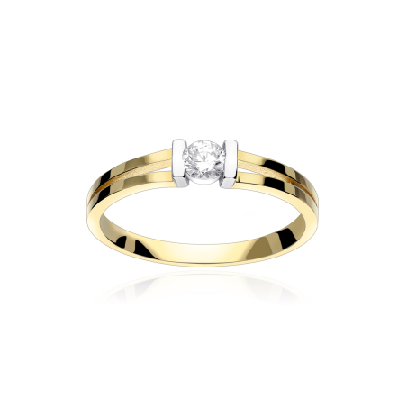 Anillo Oro Bicolor 18k y circonita "Carola"