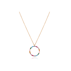 Collar Viceroy Elegant de plata de ley con baño de oro y circonitas de colores 13089C100-39