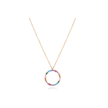 Collar Viceroy Elegant de plata de ley con baño de oro y circonitas de colores 13089C100-39