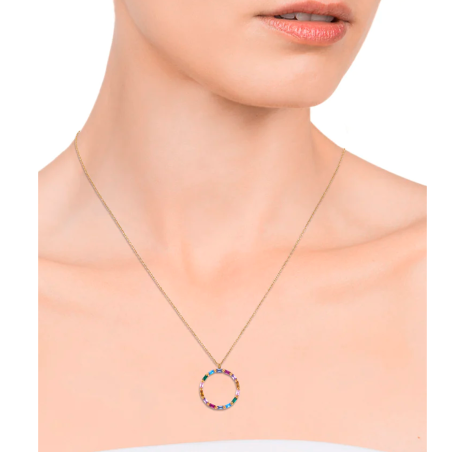 Collar Viceroy Elegant de plata de ley con baño de oro y circonitas de colores 13089C100-39
