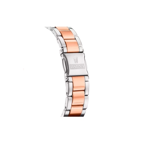 Reloj Festina mujer Mademoiselle esfera plateada  y correa bicolor F20595/1