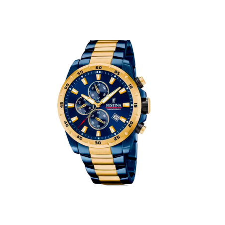 Reloj Festina hombre esfera azul y correa bicolor azul y dorado F20564/1