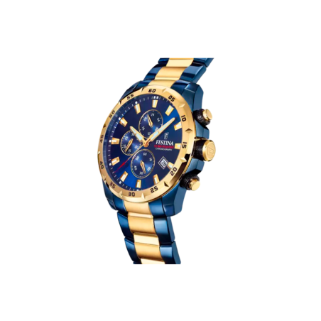 Reloj Festina hombre esfera azul y correa bicolor azul y dorado F20564/1