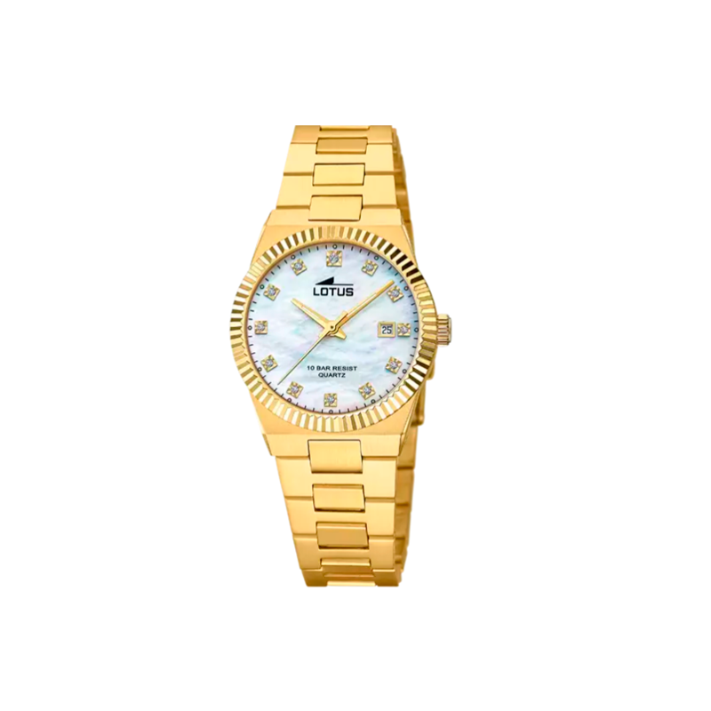 Reloj Lotus mujer freedom esfera beige correa dorada 18840/1