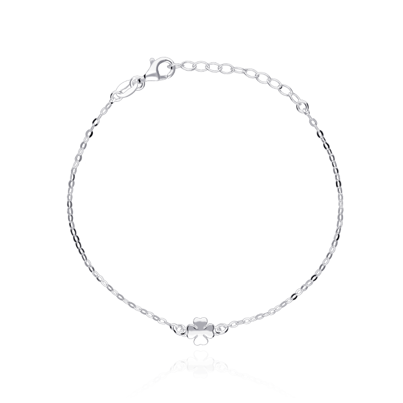 Pulsera plata primera ley "Trébol"