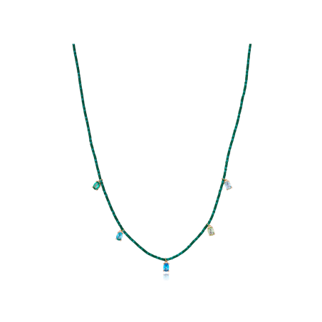Collar Viceroy Trend de plata de ley cristales verdes 13129C100-52