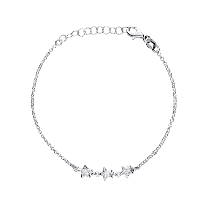 Pulsera plata de ley y circonitas "Tella"