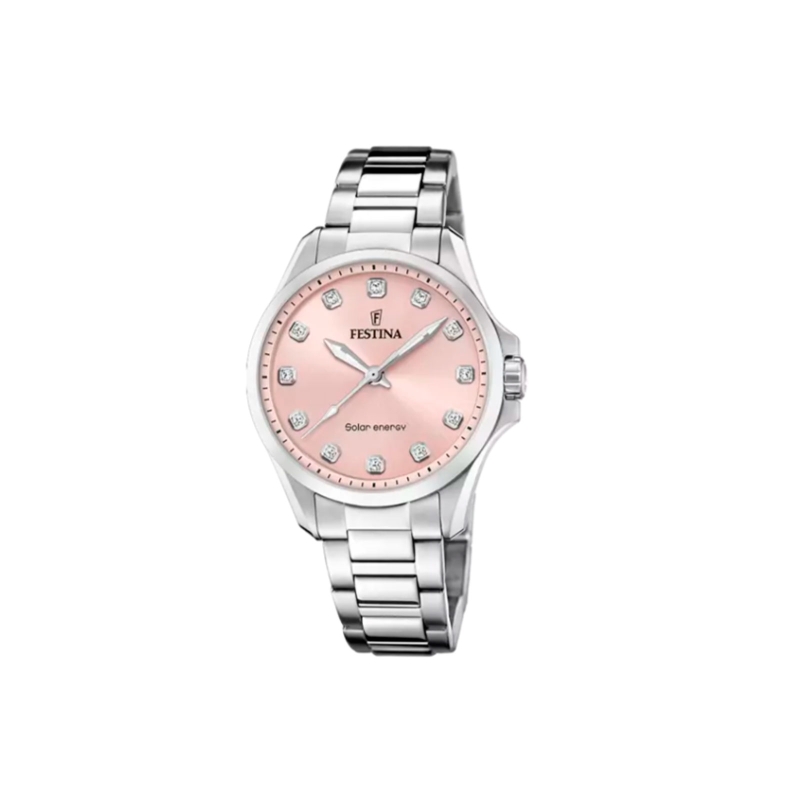 ❤️Festina F20496/2 mujer en acero, caja rose y detalles en circonitas.