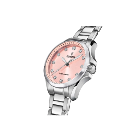 Reloj Festina mujer Solar Energy rosa y circonitas acero inoxidable 316L F20654/2