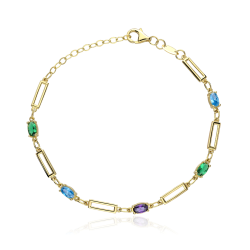 Pulsera Oro 18k y piedras color  Dream 