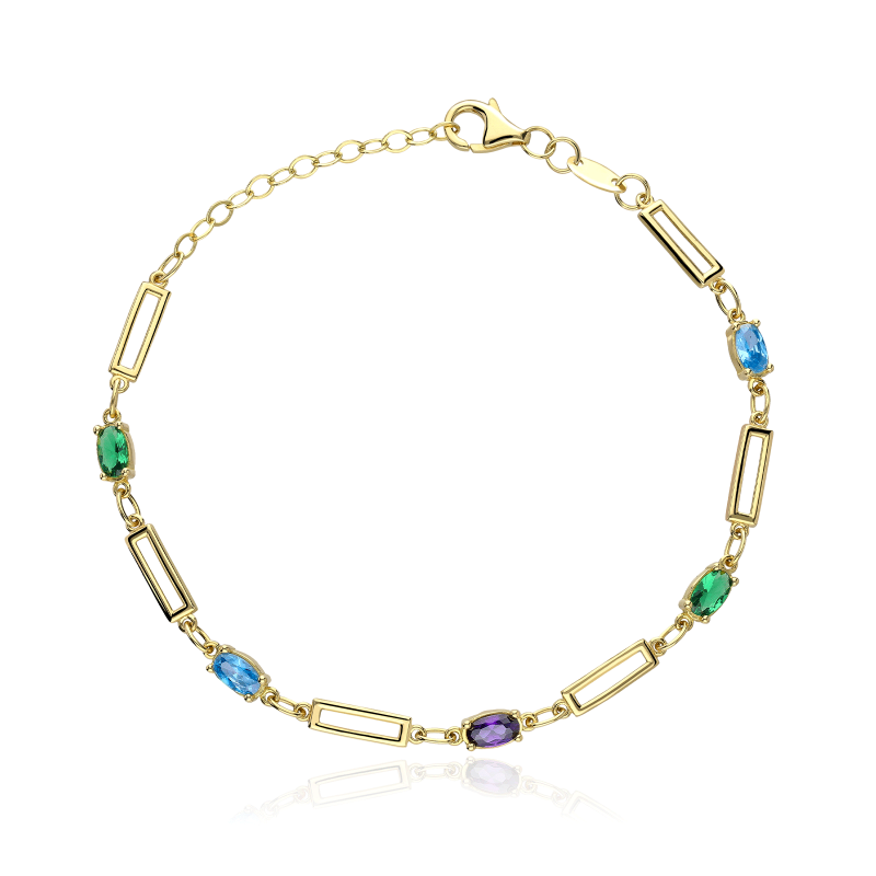 Pulsera Oro 18k y piedras color "Dream"