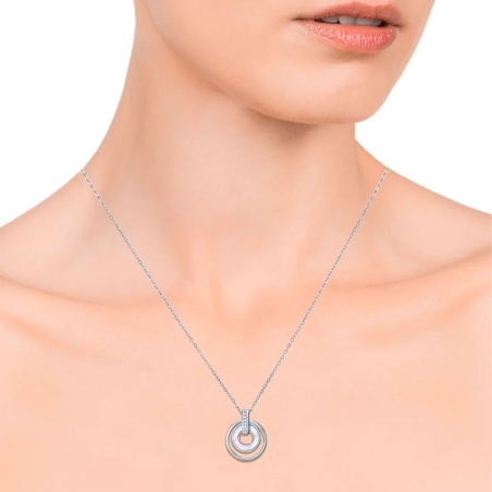 Collar Viceroy plata de ley colgante con circonitas y dos aros uno con madre perla 13164C000-90
