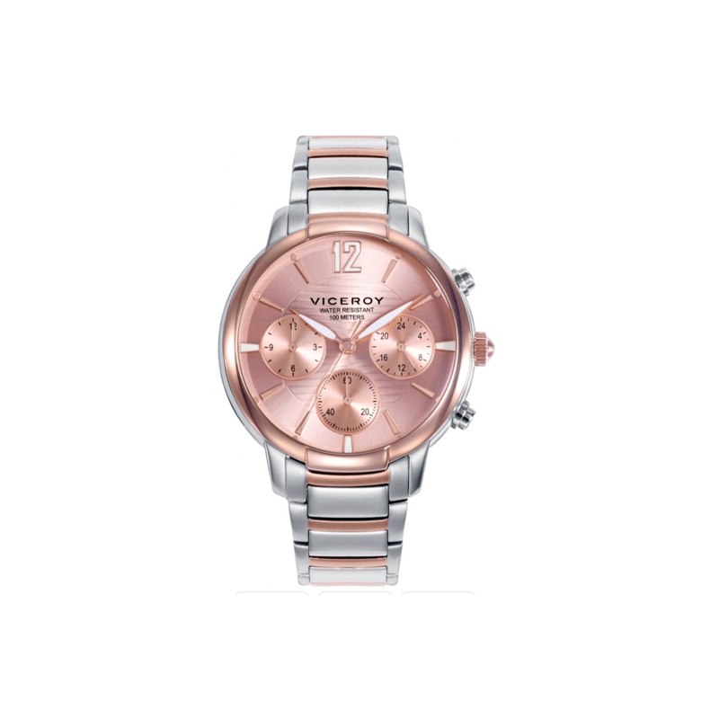 Reloj Viceroy mujer chic oro rosa y plateado 401206-75 - Joyerías Sánchez