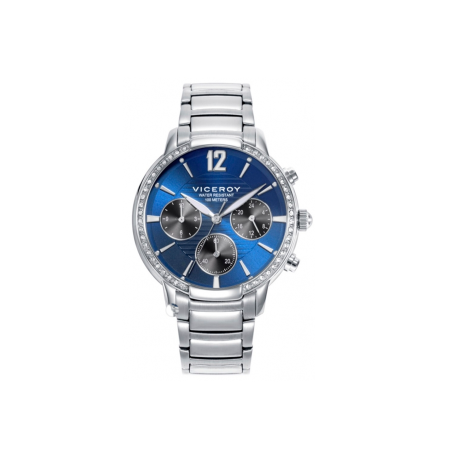 Reloj Viceroy mujer Chic esfera azul y correa plateada 401208-35