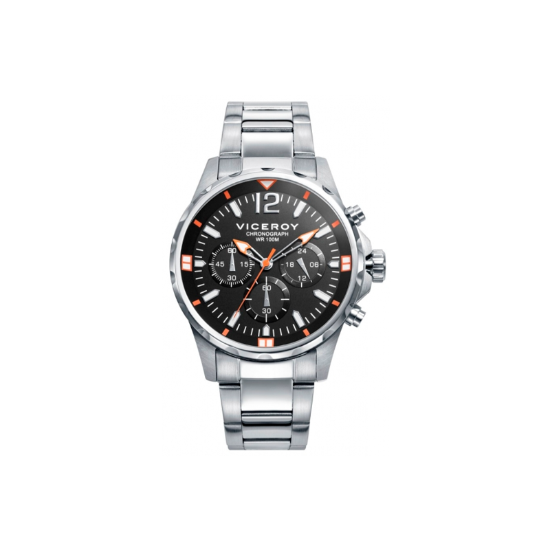 Viceroy Orologio Uomo 42235-04 – Acciaio Inox, Quarzo, Quadrante Bianco 38 Mm, Impermeabile 50m