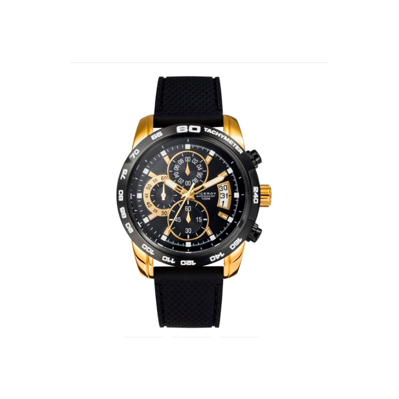 Reloj Viceroy hombre Beat multifunción con correa de piel azul y bisel  dorado 471323-97 - Joyerías Sánchez