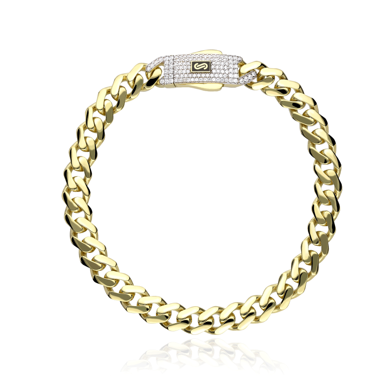 Pulsera Oro 18k y circonitas 8mm "Hared"