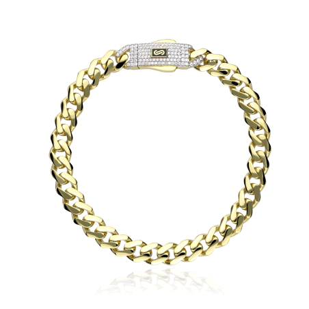 Pulsera Oro 18k y circonitas 8mm "Hared"
