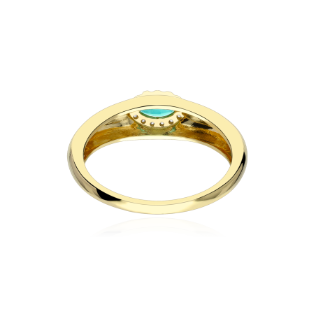 Anillo Oro 18k, esmeralda y diamantes 0.08cts "Shaira"
