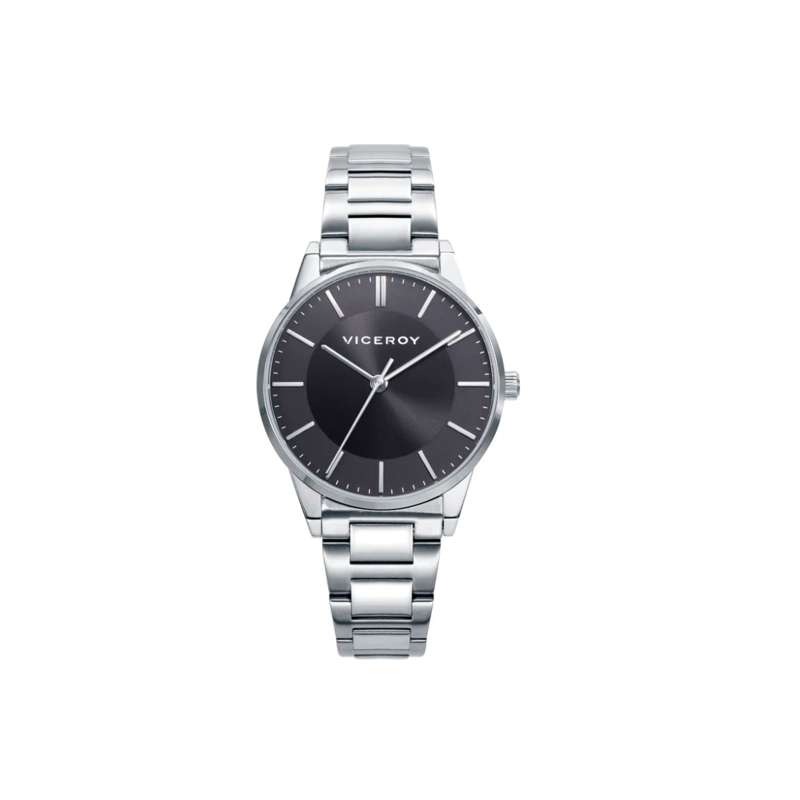 Reloj de mujer Dress esfera negra con caja y brazalete de acero 461148-57