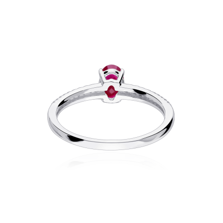 Anillo Oro 18k rubí y diamantes 0.06cts "Helena"