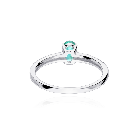 Anillo Oro 18k esmeralda y diamantes 0.06cts "Helena"