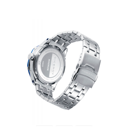 Reloj Viceroy hombre Magnum esfera azul cronógrafo y correa plateada 46837-37