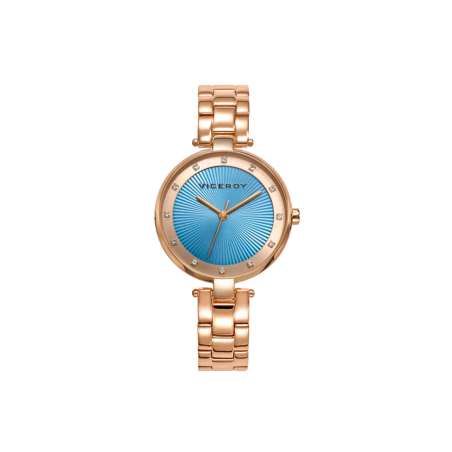 Reloj Viceroy mujer Chic azul con circonitas y correa en ip dorado 471300-67
