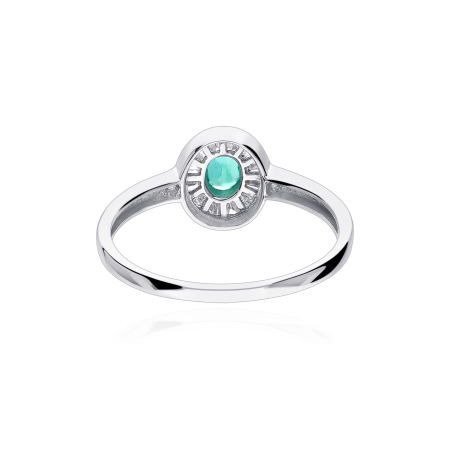 Anillo Oro 18k esmeralda y diamantes 0.15cts "Achim"