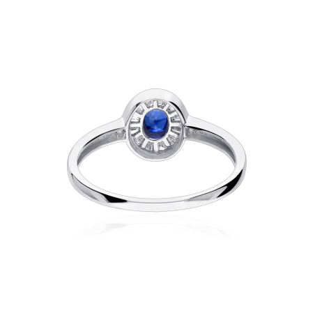 Anillo Oro 18k, zafiro y diamantes 0.16cts "Achim"