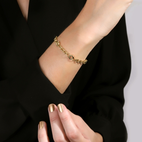 Pulsera Oro 18k Eslabones Circulares "Freja"