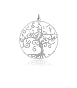Colgante Plata de ley Árbol purpurina