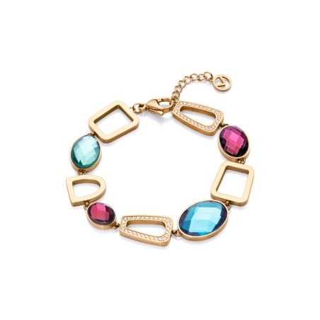 Pulsera Viceroy Chic de acero en Ip dorado cristales y circonitas 14088P01012