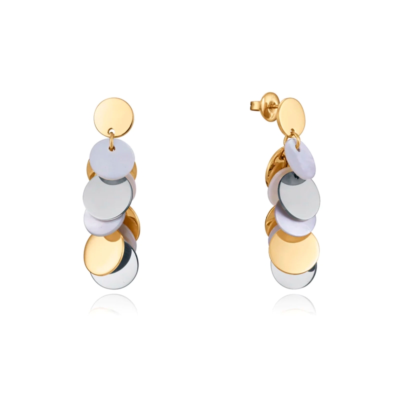 Pendientes Viceroy Chic de acero en Ip dorado y madre perla 14090E01012