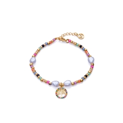 Pulsera Viceroy Kiss Dorado Cristal Y Perlas Sintéticas 14091P01019