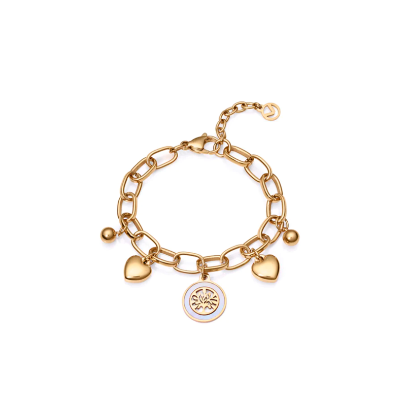 Pulsera Viceroy mujer Chic acero IP dorado y resina blanca 15015P01012