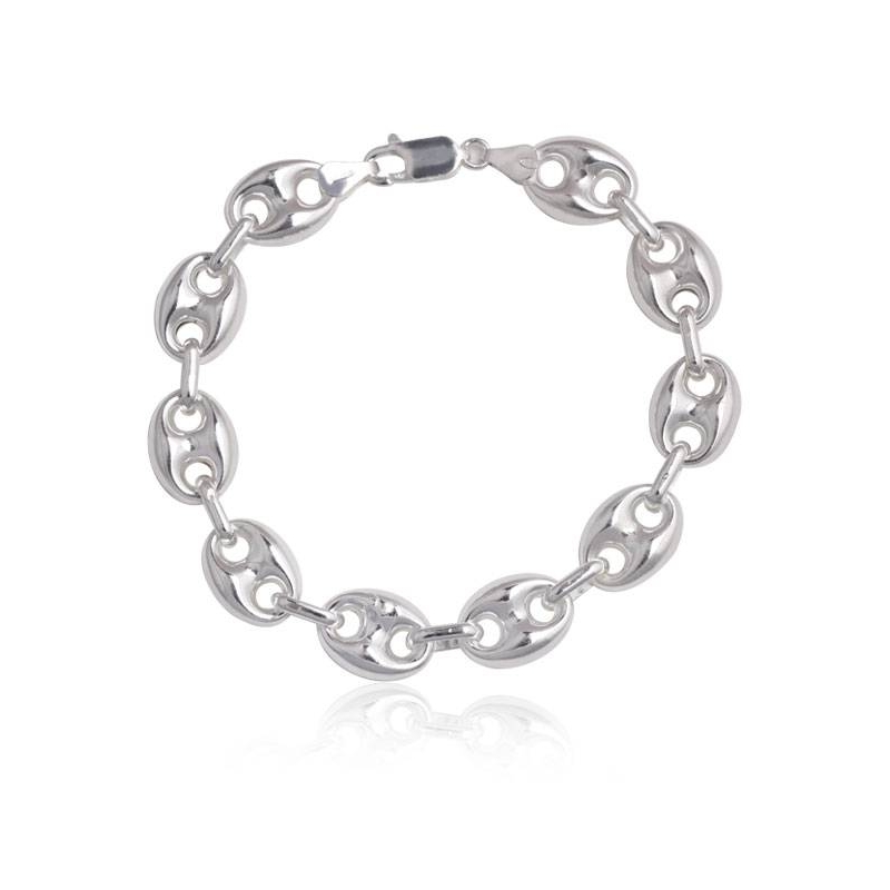 Pulsera Calabrotes De 8x11 Mm. En Plata Y 20 Cms De Longitud
