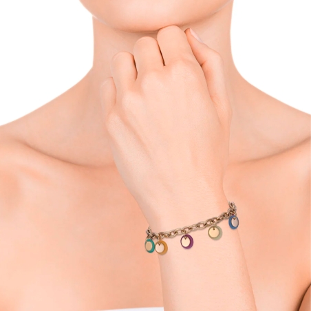Pulsera Viceroy Colors de acero Ip dorado y resina multicolor 14031P01019